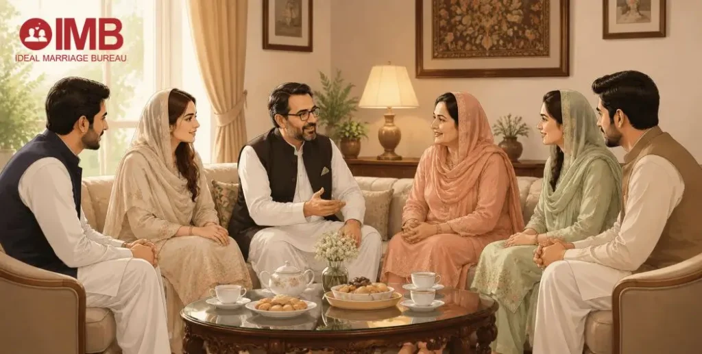 Families meeting to discuss and choose the right rishta proposal