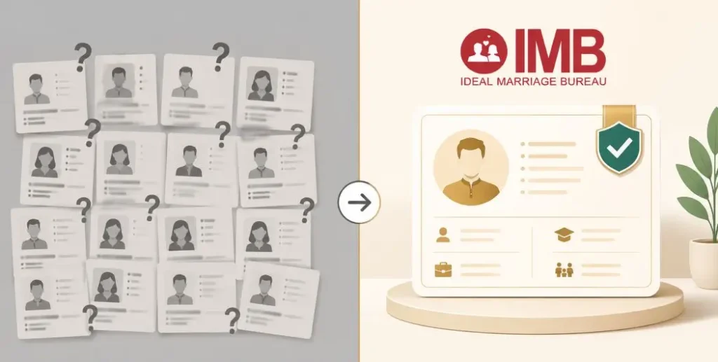 Comparison of verified rishta services versus unverified matrimonial website profiles
