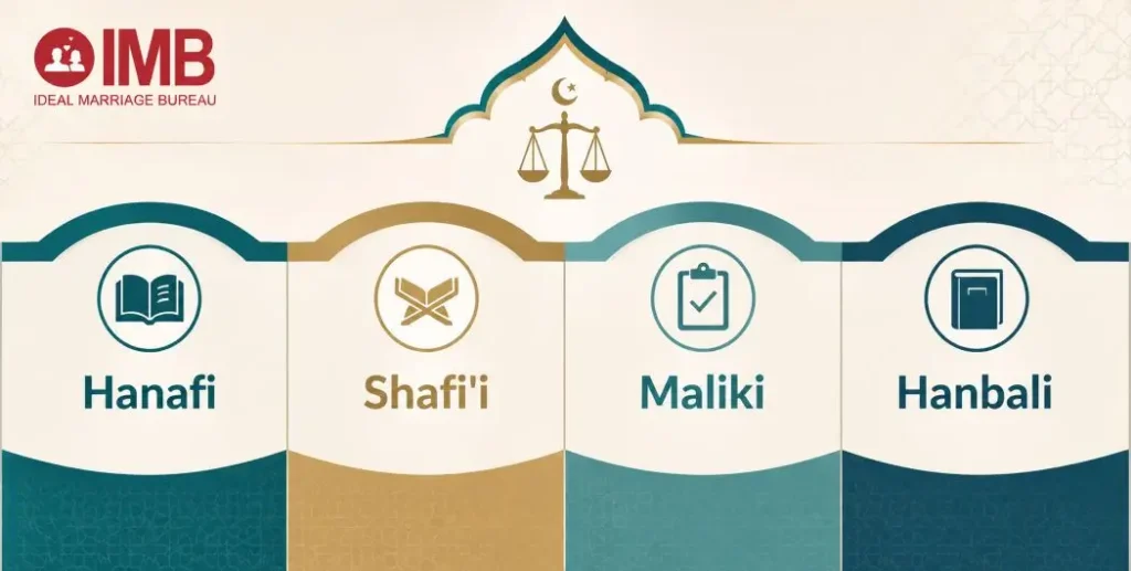 Comparison of Wali requirement across four Islamic schools of thought